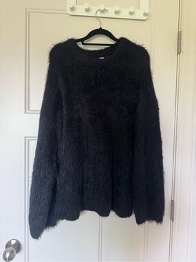 Cotton On Black Fuzzy Pullover Sweater